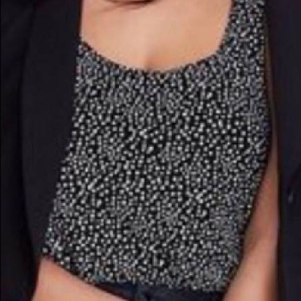 NWOT Sheer Blouse Polkadot Print Sleeveless Size M